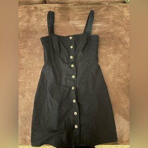 Hollister Black Button-Front Mini Dress